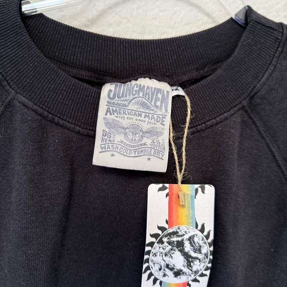 Jungmaven Short Sleeve Raglan Fleece Sweatshirt Black - Picture 2 of 6